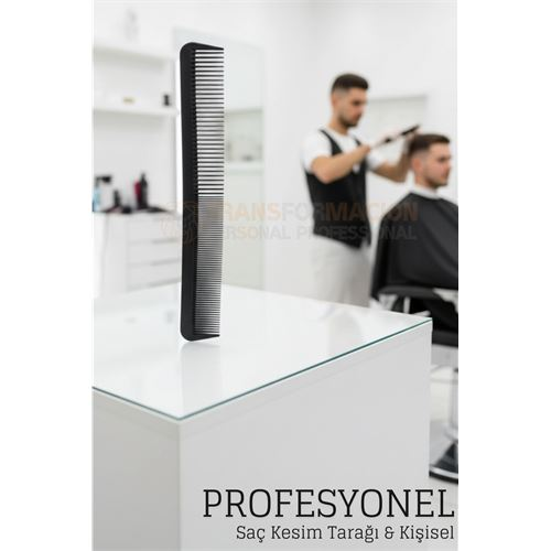 Kuaför Saç Kesim Tarağı - Profesyonel Eğimli Tasarım Berber Kesim Tarağı 