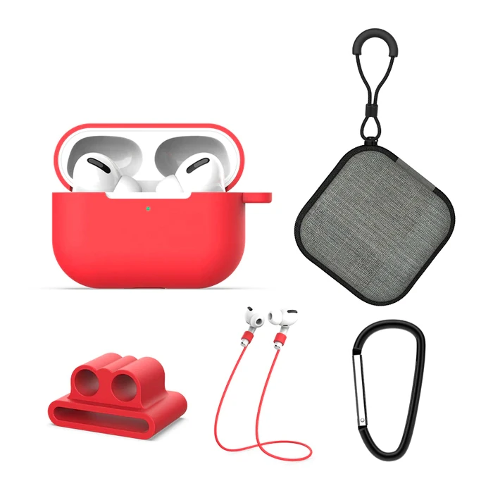 ALLY 5 in 1 Airpods Pro Kulaklık Kılıfı ve Kulaklık Koruma Çantası Full Set-(1903)