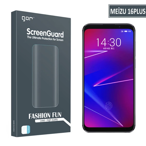 Gor Meizu 16th Kavisli Full Darbe Emici Ekran Koruyucu 2 Adet Set-(1903)