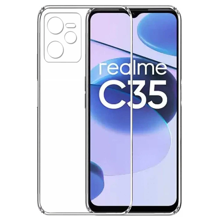Ally Realme C35 Kılıf Kamera Korumalı Ultra İnce Şeffaf Silikon Kılıf-(1903)