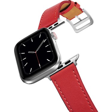 Ally Apple Watch 7-8 45mm 6-5-4 44mm Deri Delikli Kordon Kayış 3-2-1 42mm-(1903)