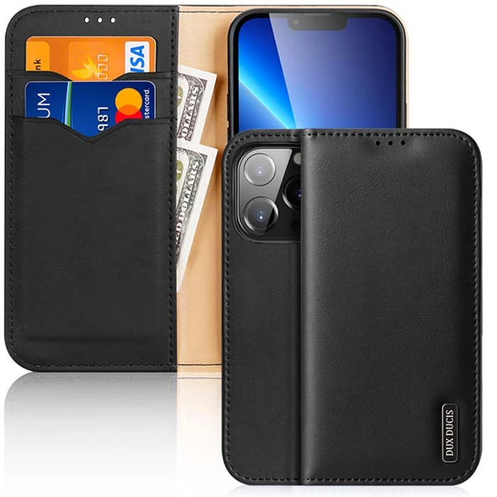 Dux Ducis iPhone 13 Pro Kılıf Mıknatıslı Cüzdanlı Deri Kılıf Hivo Series-(1903)