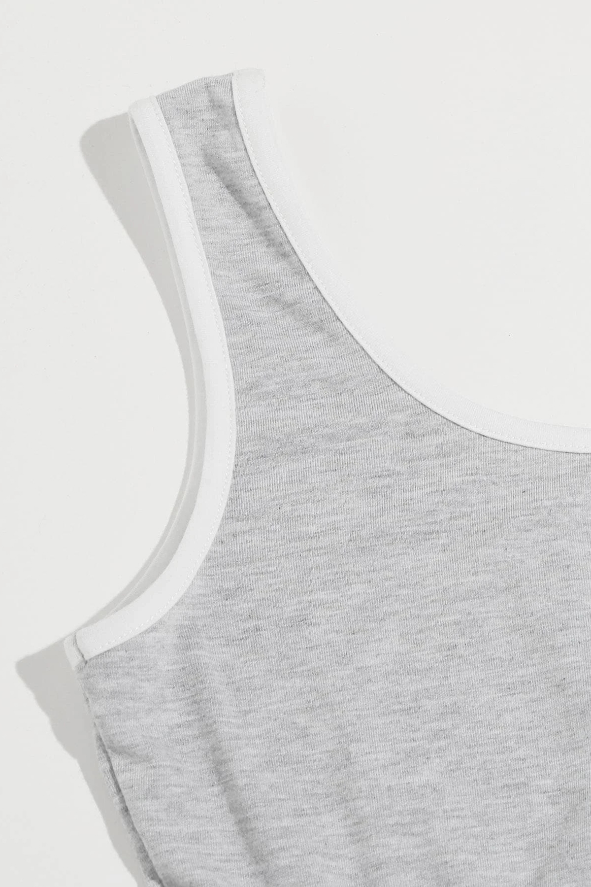 Kadın Gri Askılı Crop Top ve Şortlu Gecelik Takım H110559