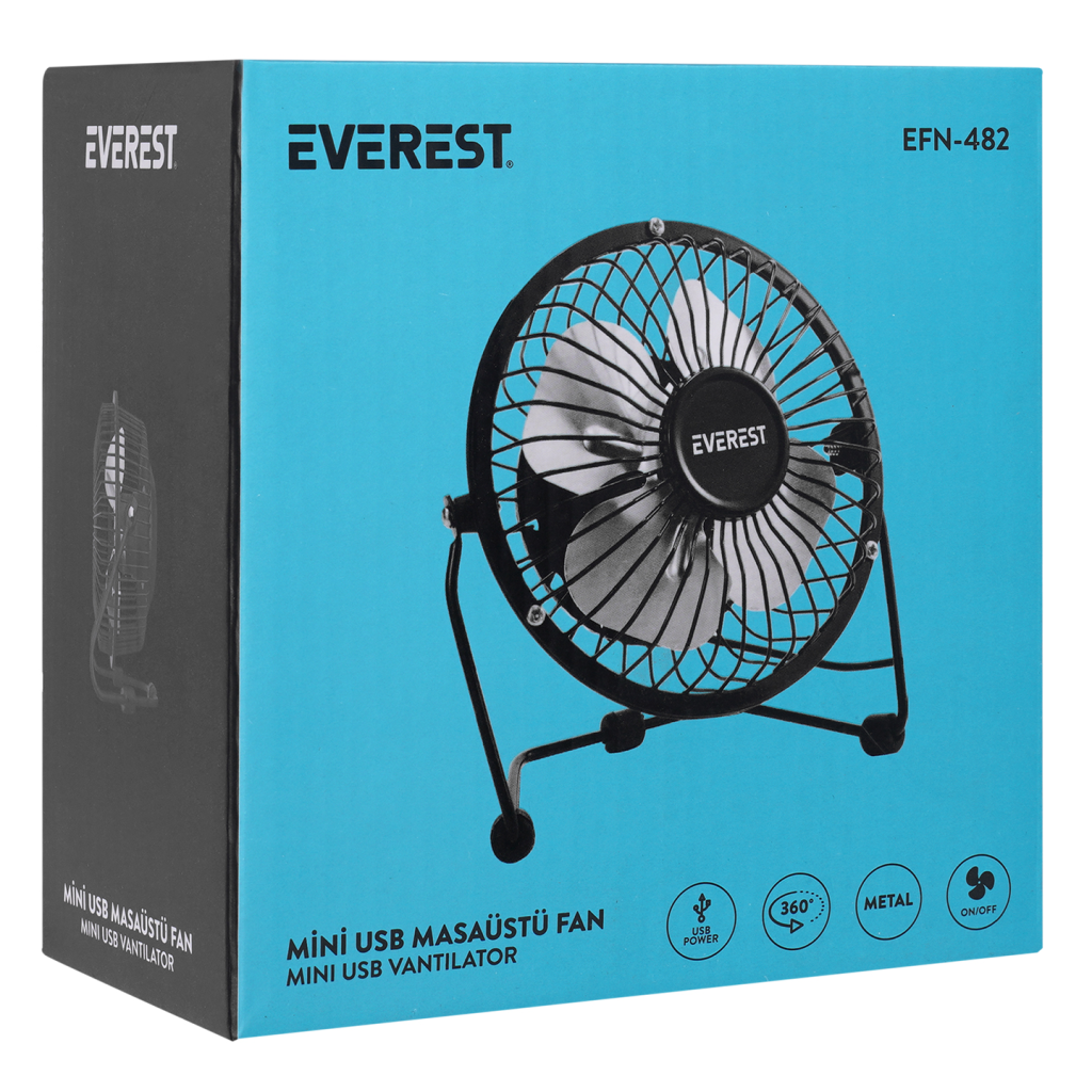 EVEREST EFN-482 Metal Kanat Masaüstü USB Vantilatör(1923) 5