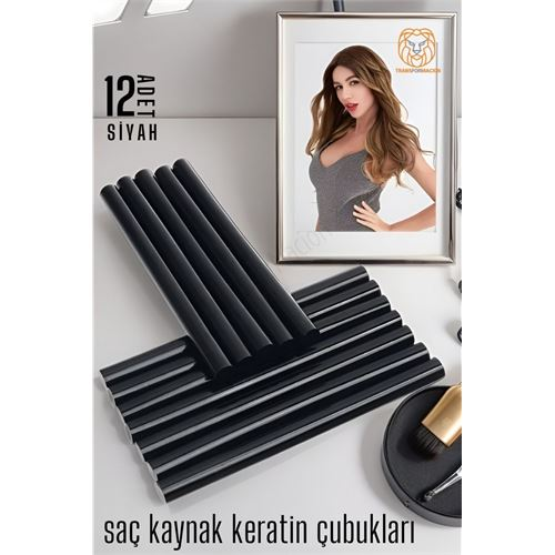 HSNET Nano Keratin Kaynak Çubukları 12 ADET SİYAH Absolute 