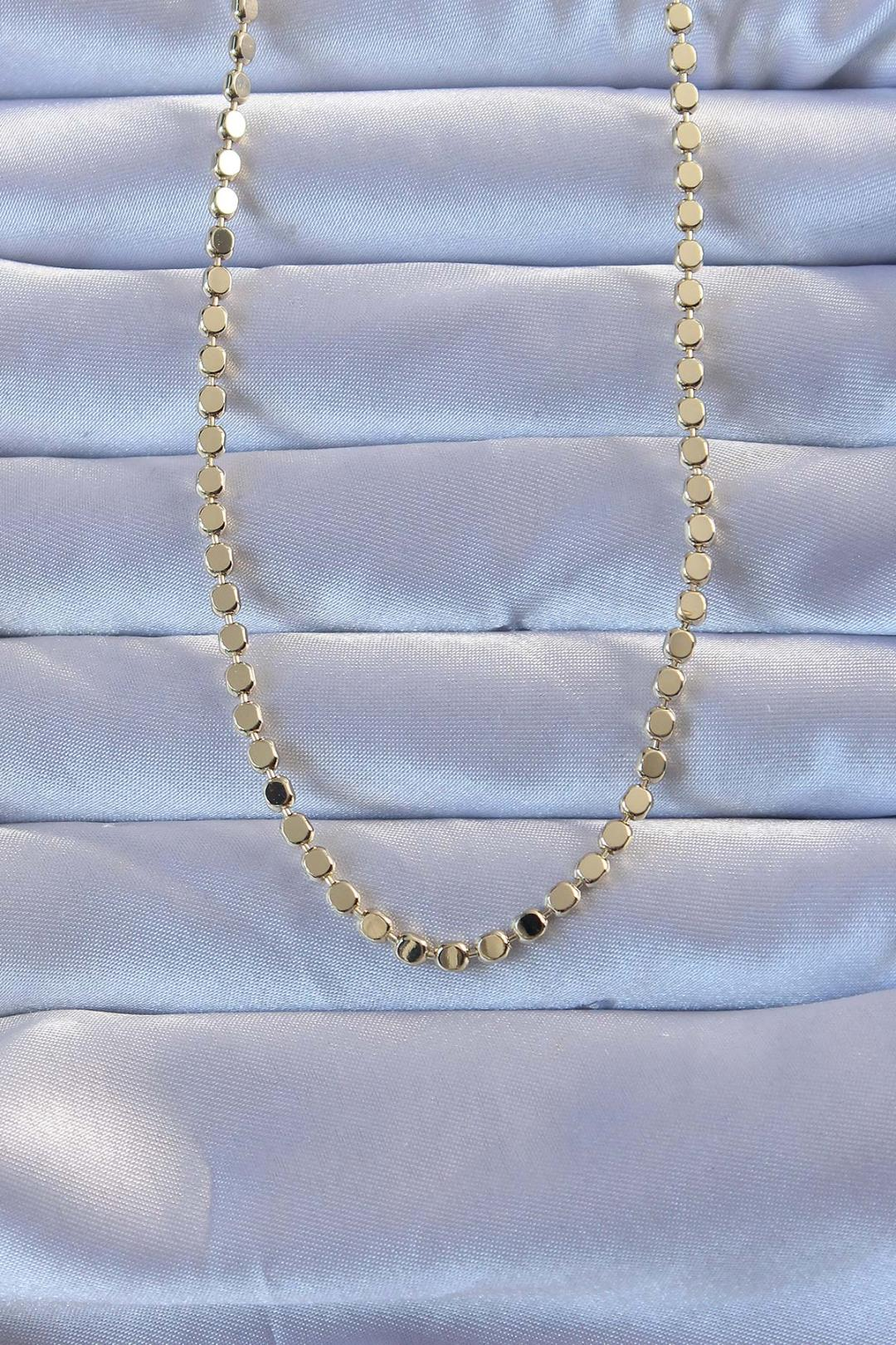 316L Çelik Gold Renk 60 cm Parçalı Ezme Kolye 5886
