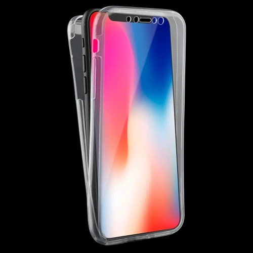 İphone X Xs 360 Koruma Şeffaf Silikon Kılıf-(1903)