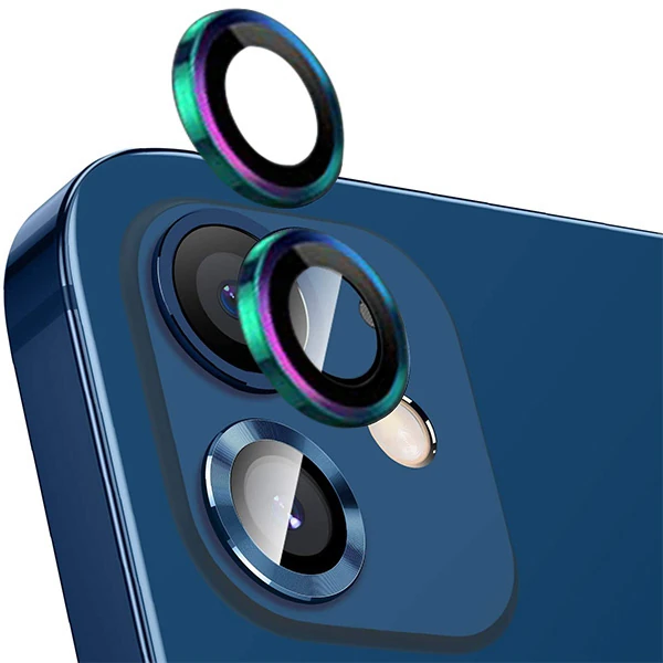 ALLY İphone 12 - 12 Mini 3D Metal Çerçeveli Kamera Lens Koruyucu-(1903)