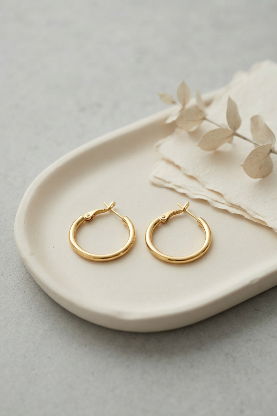 316L Çelik Gold Renk 22 mm Halka Küpe 5886