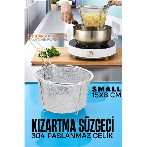 HSNET Kızartma Süzgeci Patates Kızartma Filtresi 304 Paslanmaz Çelik 