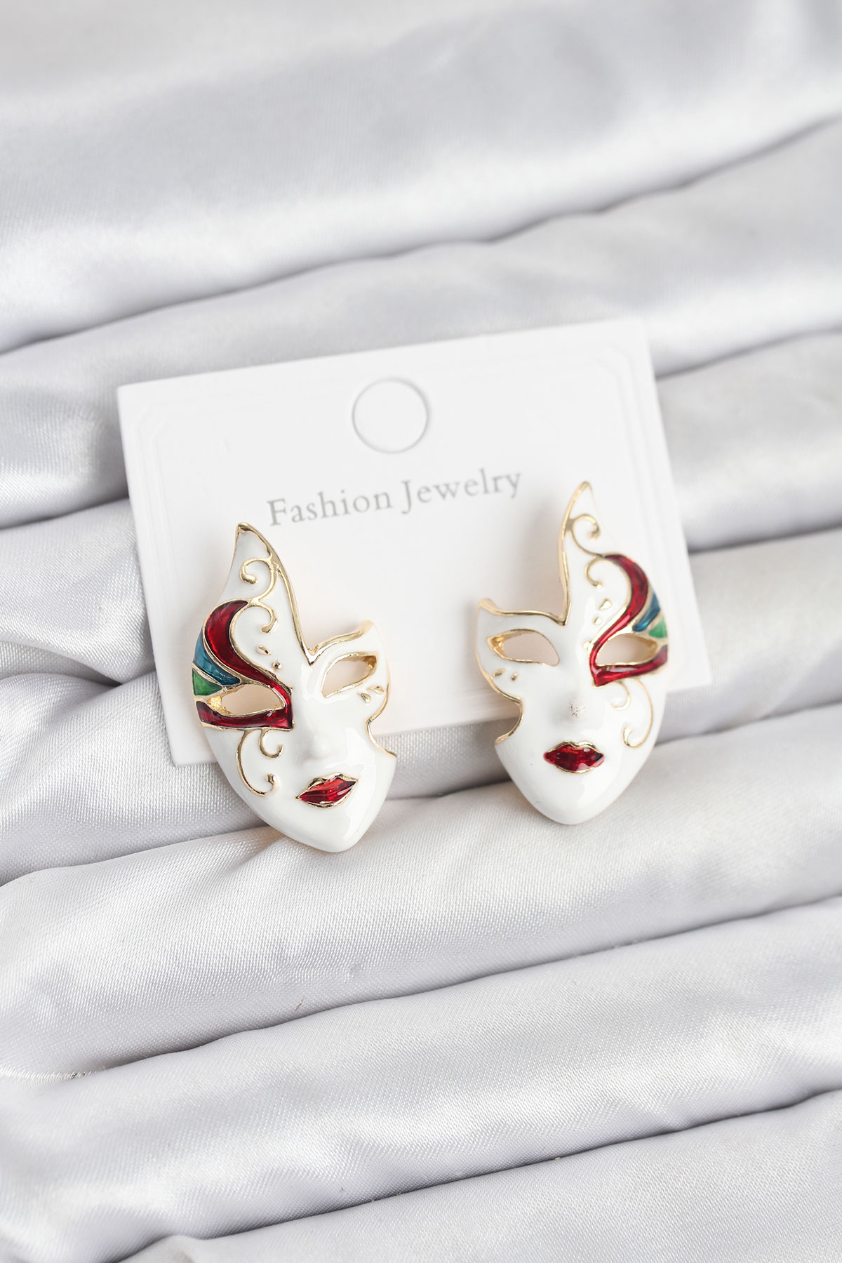 Pirinç Maske Model Kadın Küpe 5886