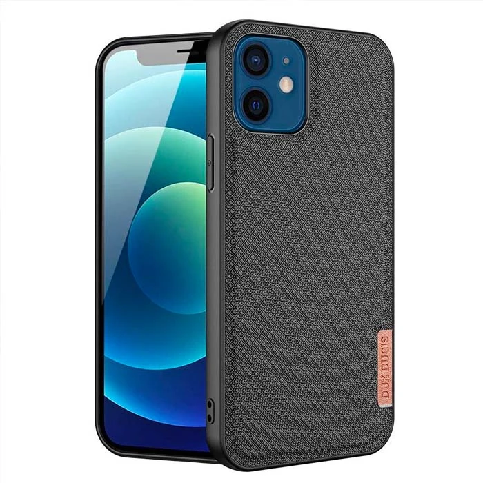 Dux Ducis Fino Serisi iPhone 12 Mini 5.4inç Kılıf Premium Dokuma Silikon Kılıf-(1903)