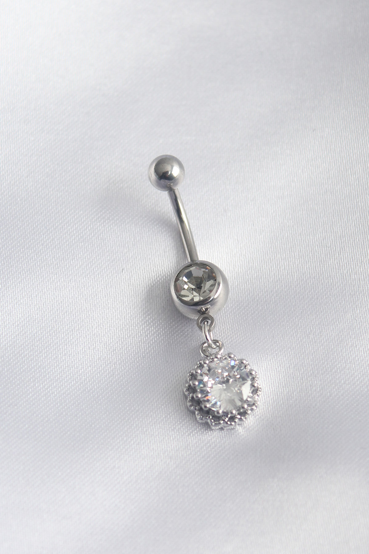 316L Cerrahi Çelik Zirkon Taşlı Sallantı Model Kadın Piercing 5886