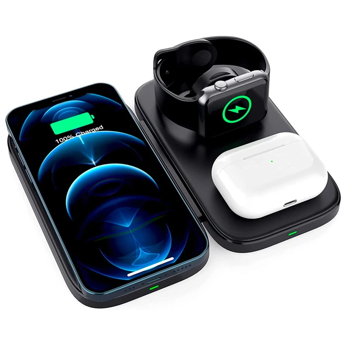 ALLY W66 15W 3 in1 Android + iPhone Taşınabilir Mini Kablosuz Hızlı Şarj Standı-(1903)