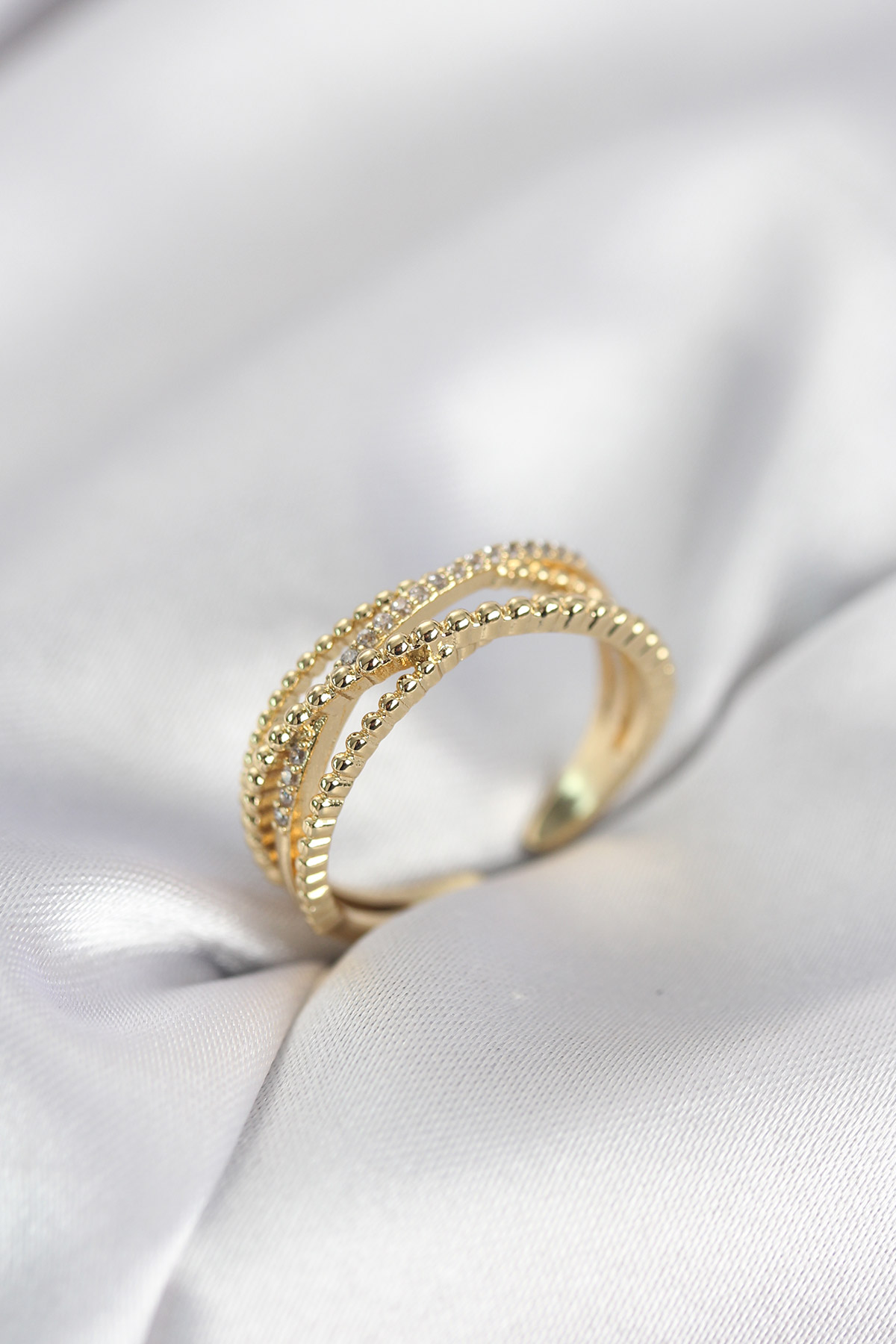 Gold Renk Sarmal Model Kadın Yüzük 5886