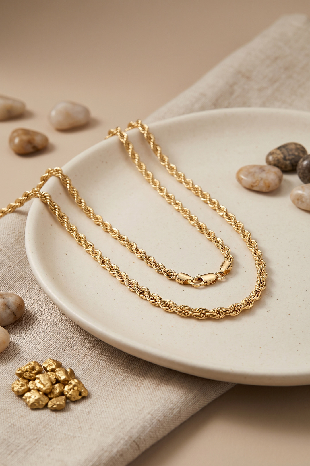 CM Burgu Zincir Model Gold Renk 50 cm Kadın Kolye 5886