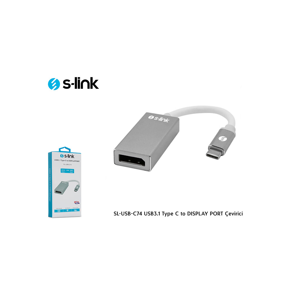 S-LINK SL-USB-C74 Type-C to DISPLAY PORT (DP) Metal Çevirici(1923) 2