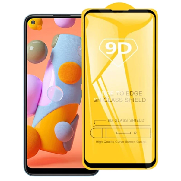ALLY SM Galaxy A11 9D Full Glue Tempered Cam Ekran Koruyucu-(1903)
