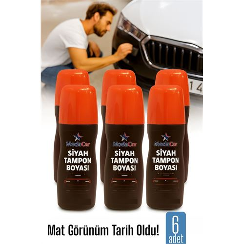 HSNET 6 LI Siyah Tampon Boyası Solmuş ve Matlaşmış Tamponlar İçin Hızlı Yenileme 