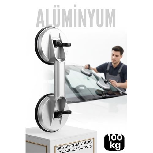 Profesyonel Alüminyum 100 KG Kilitli Vantuzlu Ağır Cam Seramik Fayans Mermer Kaldırıcı 115 mm 
