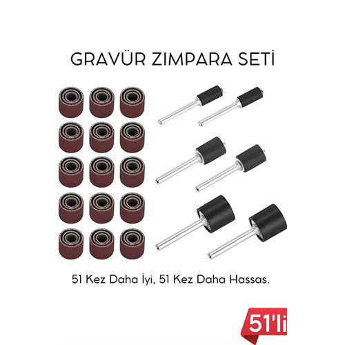 51'li Mini Zımpara Gravür Seti Dremel Ucu: Profesyonel Taşlama, Parlatma ve Şekillendirme Aleti 