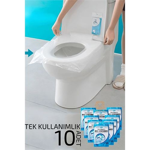 HSNET Klozet Kapağı Kılıfı Hijyenik Seyahat Tek Kullanımlık Klozet WC Örtüsü 10 ADET 