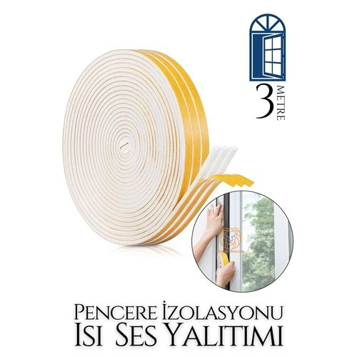 HSNET Pencere Ses Isı Yalıtım Sünger Bant 3 METRE 