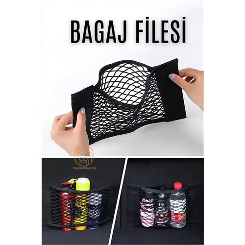 HSNET Oto Bagaj Filesi Cırtlı Ceplikli Bagaj Filesi 