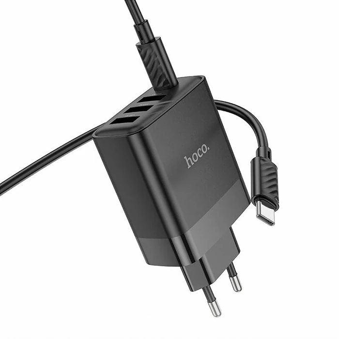 HOCO C127A PD45W(1C3A) Hızlı Şarj Aleti + Type-C to Type-C Kablo Seti-(1903)