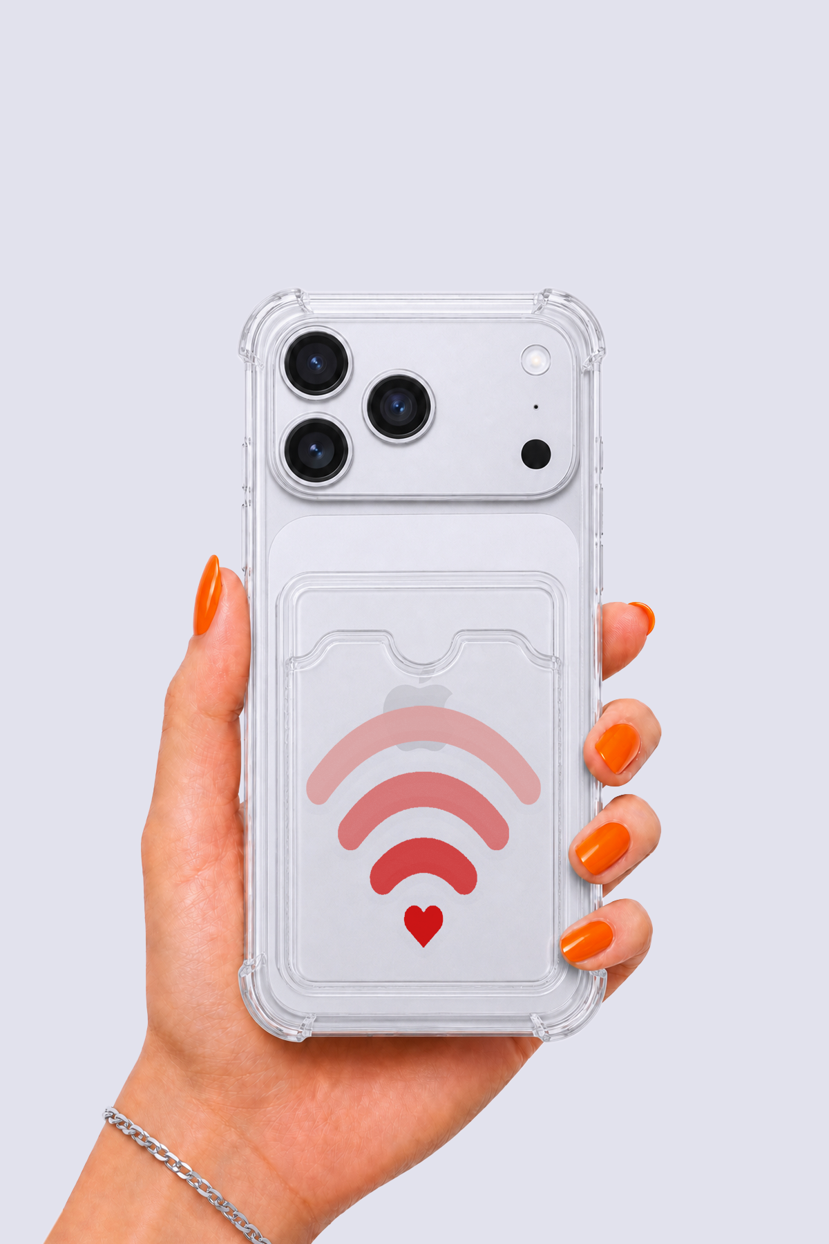 iPhone 17 Pro Max Kartlıklı Aşk Sinyali Desenli Kılıf