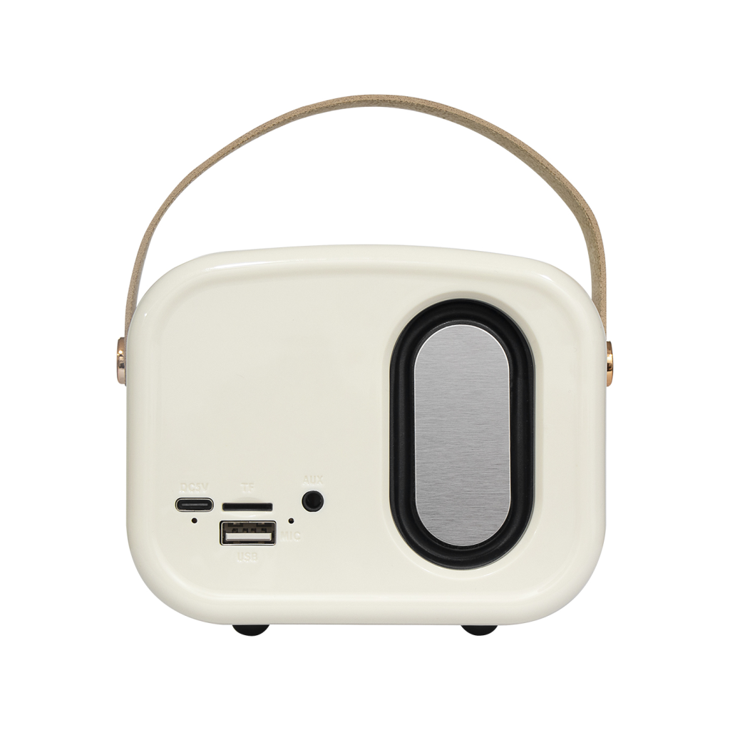 MIKADO MD-24BT Echoes Beyaz 3W Taşınabilir USB/TF Kart/Bluetooth 800mAh Klasik Retro Müzik Kutusu(1923) 4