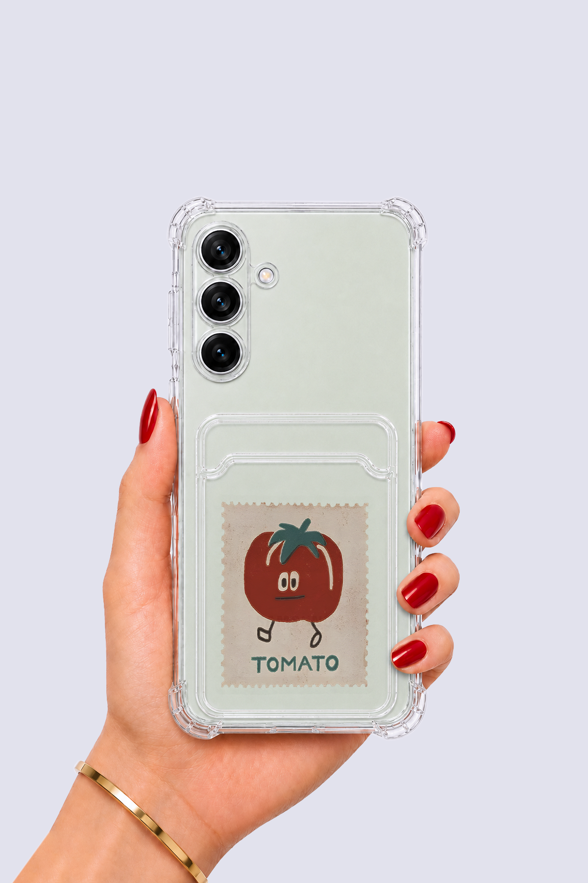 Samsung Galaxy S24 Kartlıklı Tomato Desenli Kılıf
