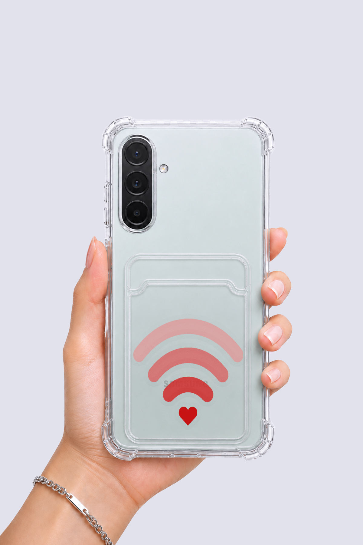 Samsung Galaxy A17 Kartlıklı Aşk Sinyali Desenli Kılıf