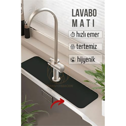 HSNET Su Emici Lavabo Matı Hızlı Emen Musluk Matı 
