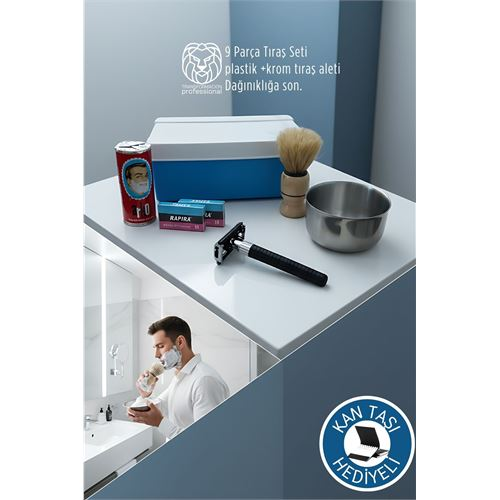 Geleneksel Tıraş Seti - 9 Parça Tıraş Kutulu Set 