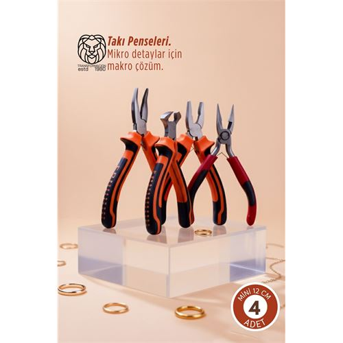 4'lü Profesyonel Takı Tasarım &amp; Hobi Pense Seti (Hassas İşçilik Kiti) 