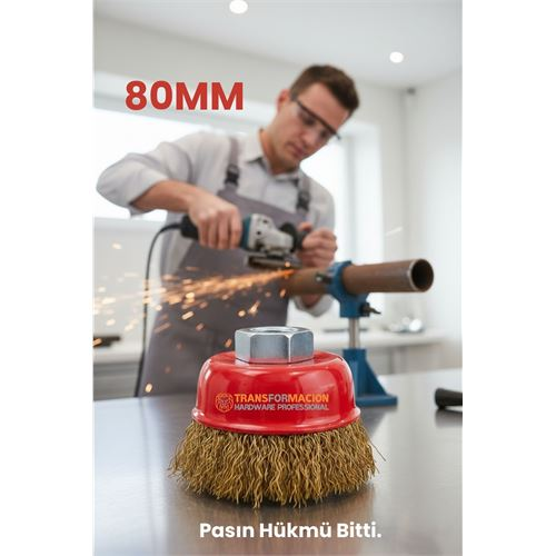 M14 Uyumlu Çanak Tel Fırça 80 mm Profesyonel Pas Sökücü Yüzey Temizleme Diski 