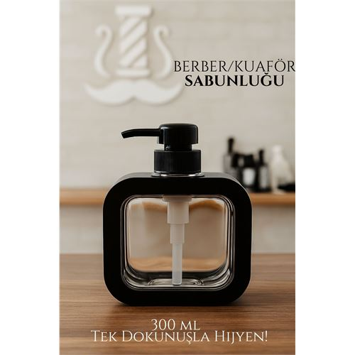HSNET Berber Sabunluğu – Modern Pompalı Dispenser | Sıvı Sabun, Şampuan, Losyon İçin 300 ml  