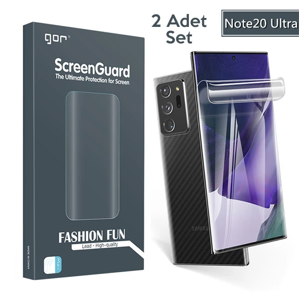 Gor SM Galaxy Note 20 Ultra 3D Kavisli Full  Darbe Emici Ekran Koruyucu 2 Adet Set-(1903)