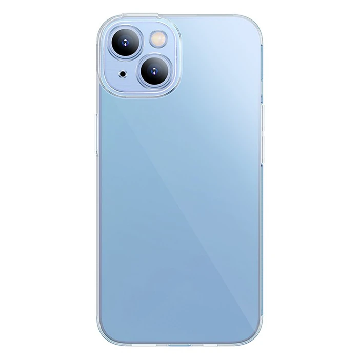 Baseus Simple Case iPhone 14 Plus 6.7 Kamera Korumalı İnce Silikon Şeffaf Kılıf-(1903)