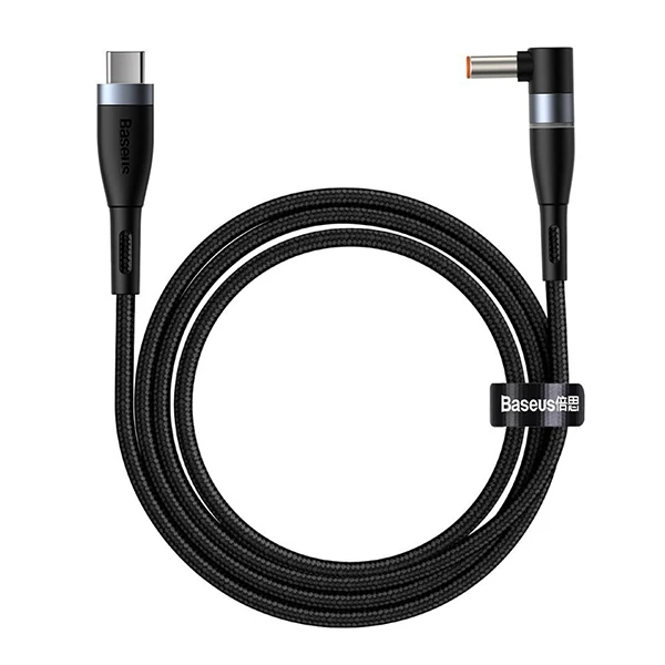 Baseus Zinc Manyetik Type-C to DC Round (5,5x2,5mm) Lenovo Laptop Şarj Kablosu 100W 2m-(1903)