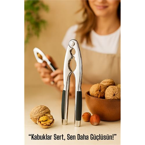 HSNET Metal Ceviz Kıracağı – Kauçuk Tutma Yerli | Fındık, Ceviz, Badem İçin Ergonomik Kırıcı 