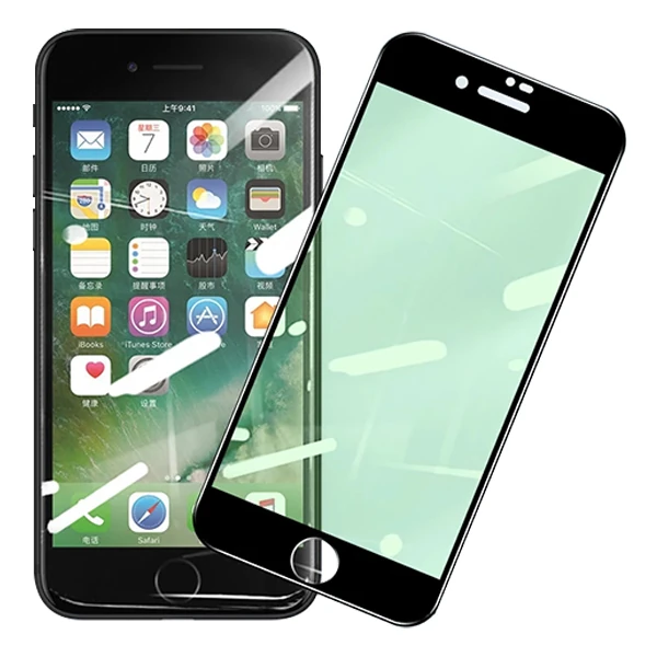 iPhone SE3-SE2 İPhone 8-7 Anti -Blue Green Light Göz Korumalı Tempered Full Ekran Koruyucu-(1903)
