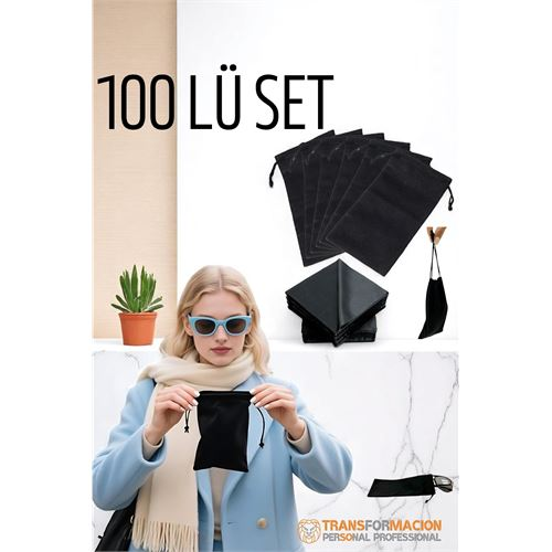 HSNET Kumaş Gözlük Kılıfı 50+50 Kılıf+Bezli SET Promosyon Gözlük Kılıfı 