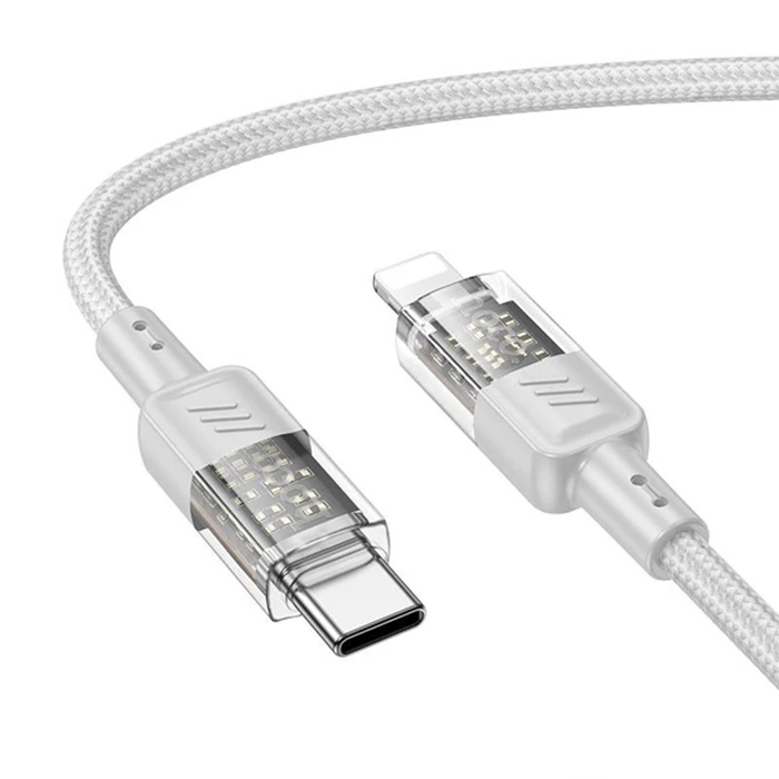 Hoco U129 Transparan Type-C to Lightning  Data ve Şarj Kablosu 1m-(1903)