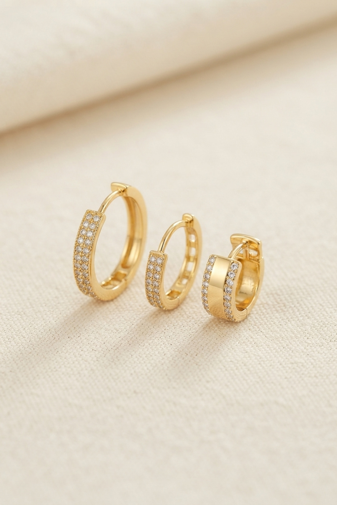 3 lü Set Gold Renk Halka Model Küpe 5886