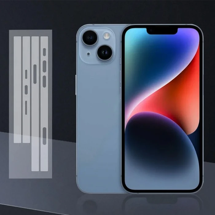 ALLY iPhone 15 Plus Hidrojel Hayalet Yan Alt Üst Kaplama Koruyucu Film-(1903)