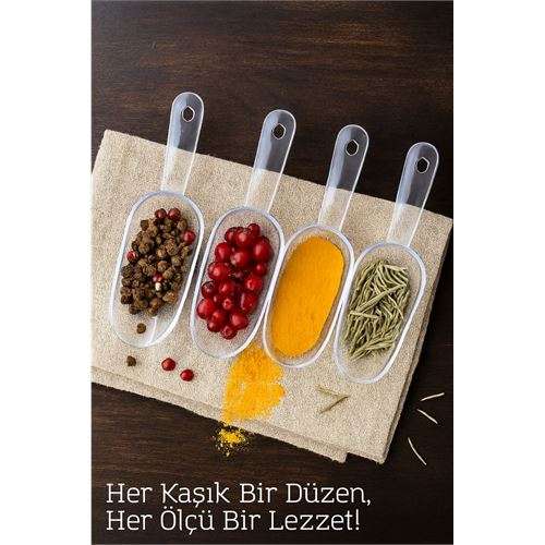 HSNET Şeffaf Baharat Kaşığı – Küçük Erzak Küreği  