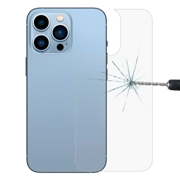 Ally iPhone 13 Pro Max 6.7 Tempered Şeffaf Arka Cam Koruyucu-(1903)