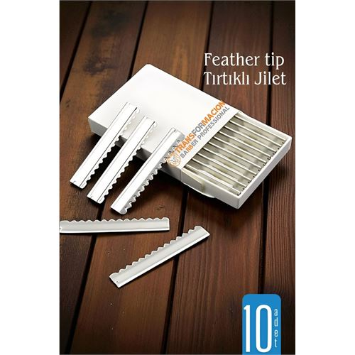 HSNET Feather Tip Tırtıklı Ustura Jileti 10 Adet 
